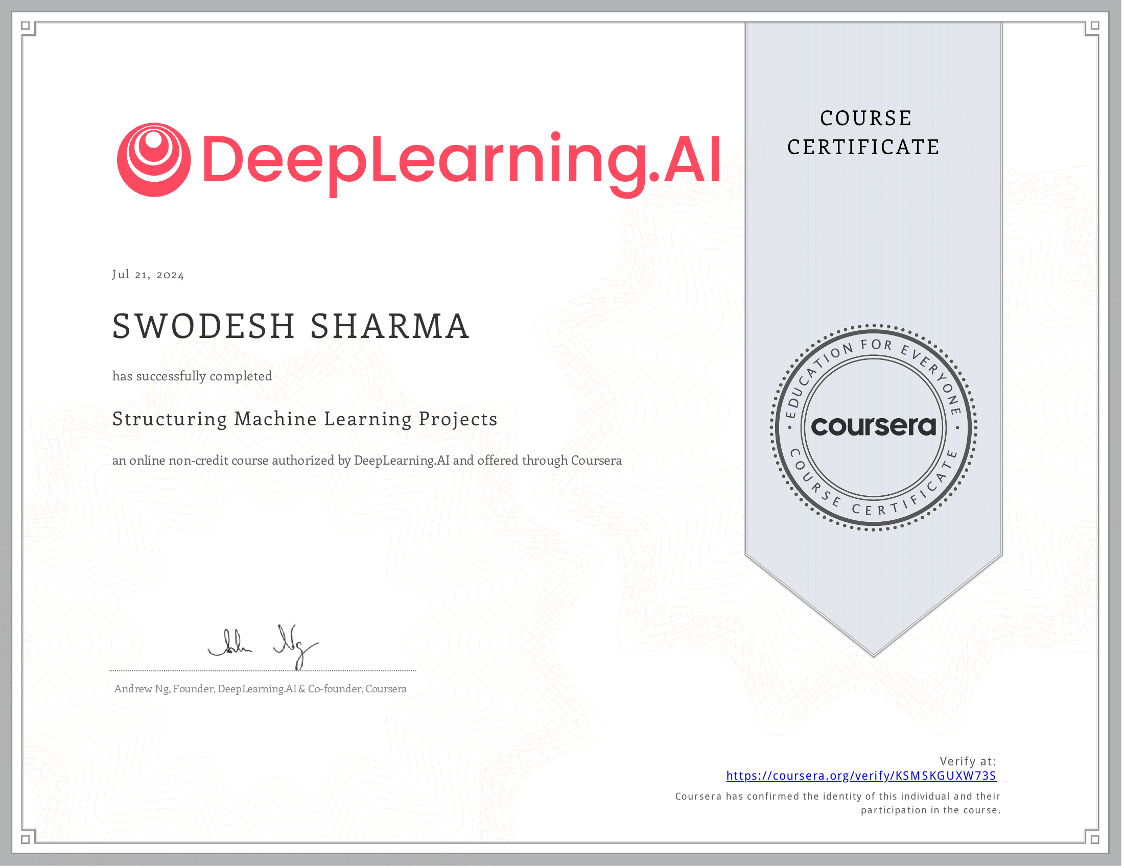 Structuring Machine Learning Projects