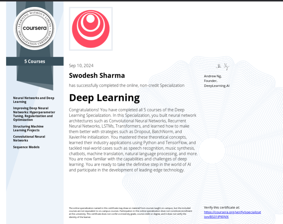 Deep Learning Specialization
