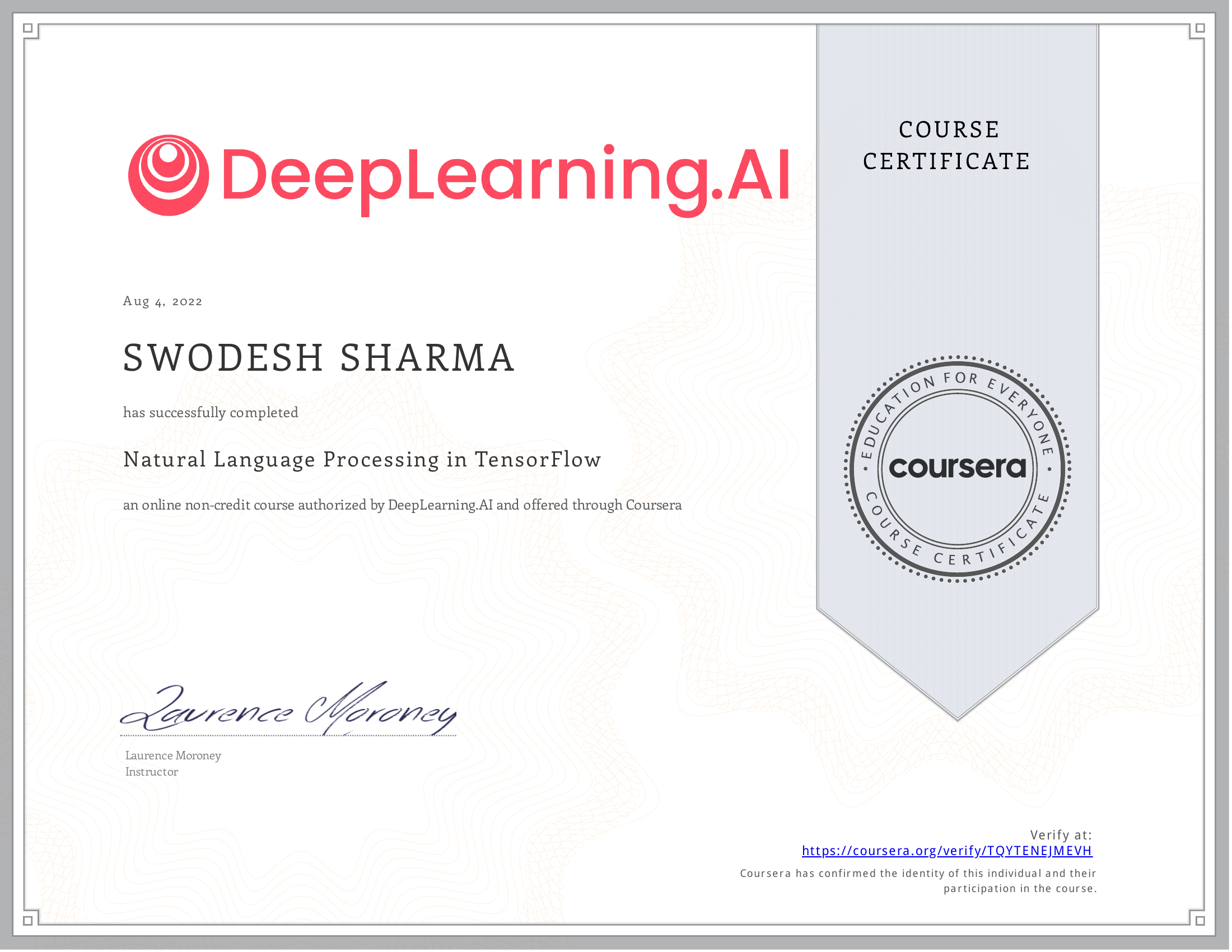 Natural Language Processing in TensorFlow