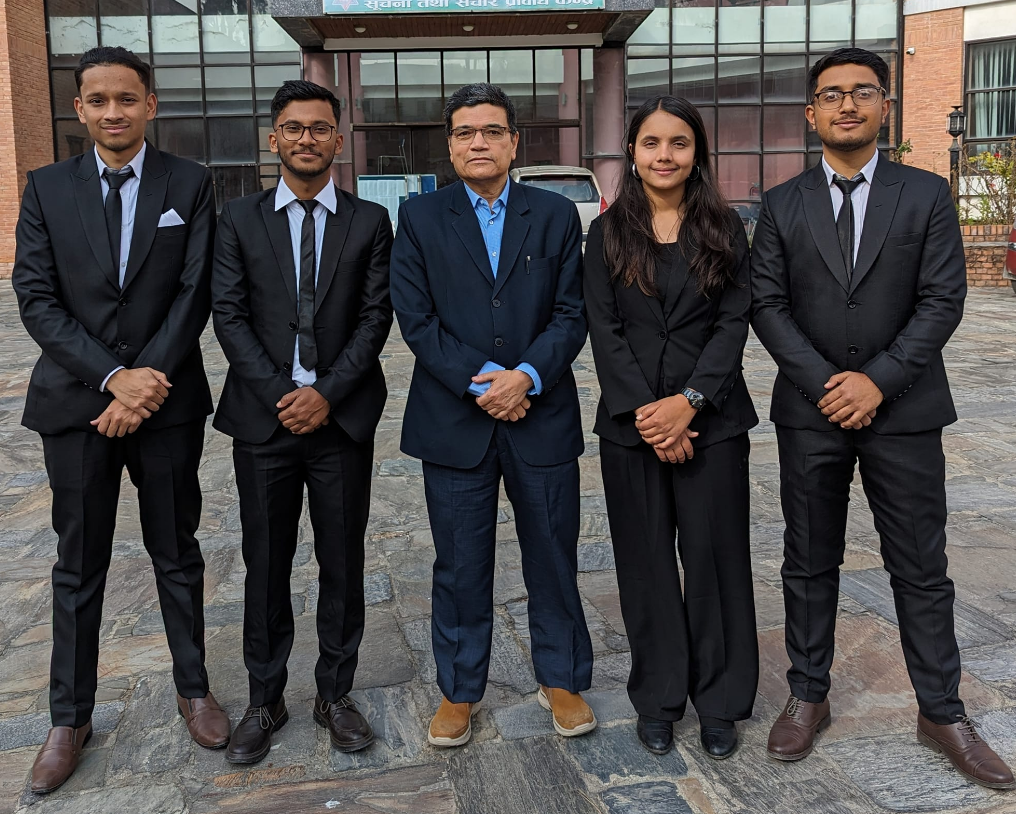 With Project Supervisor and Team on Final Thesis Submission Day.